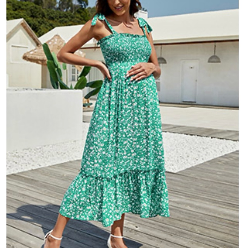 Floral Green Summer Dress